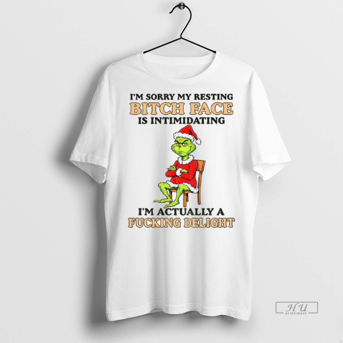 Officials Grinch Santa Hat Im Sorry My Resting Bitch - Adult & Kids T-Shirts, Sweatshirts & Hoodies apparel design preview 1