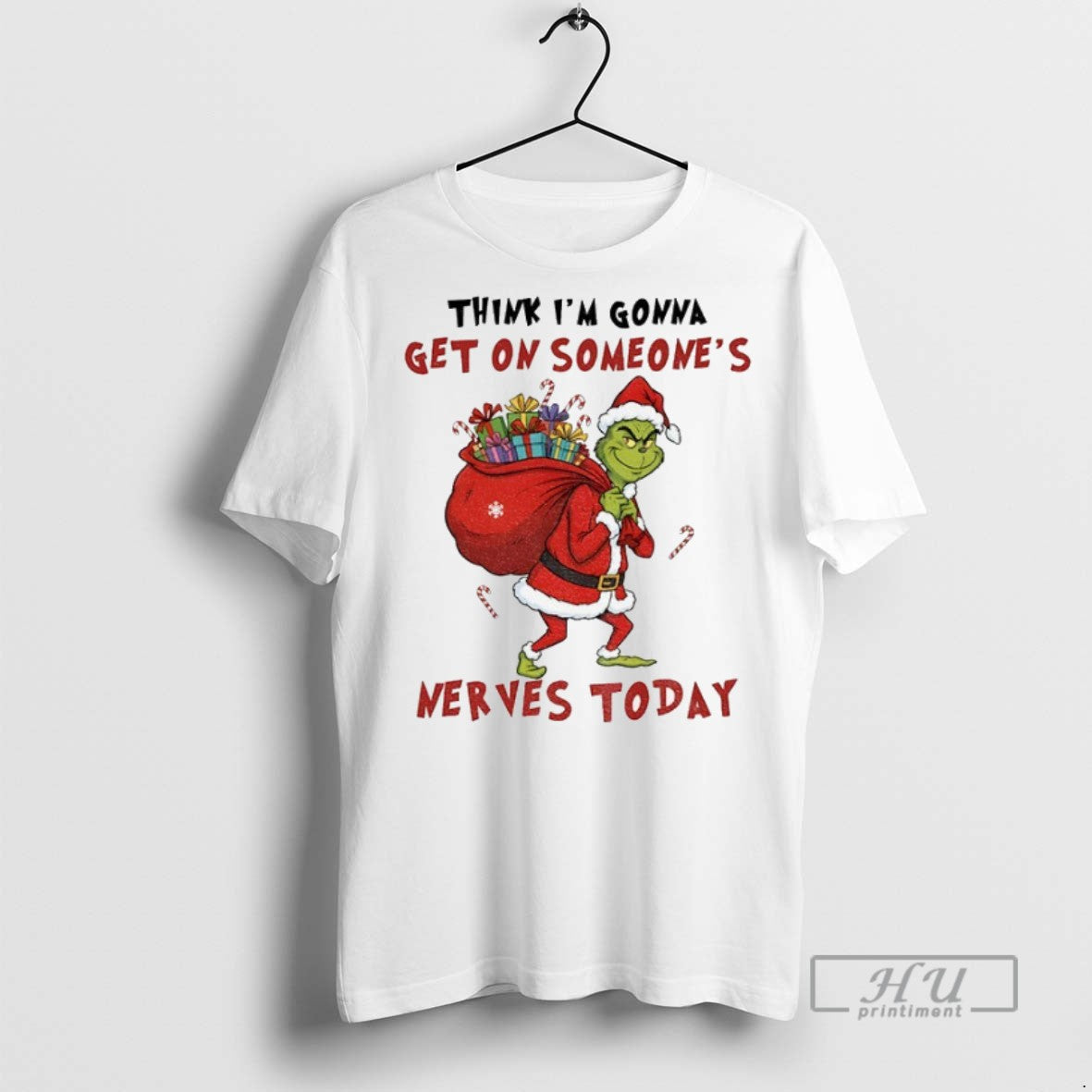 Officials Grinch Santa Hat Think Im Gonna Get On - Adult & Kids T-Shirts, Sweatshirts & Hoodies apparel design preview 1