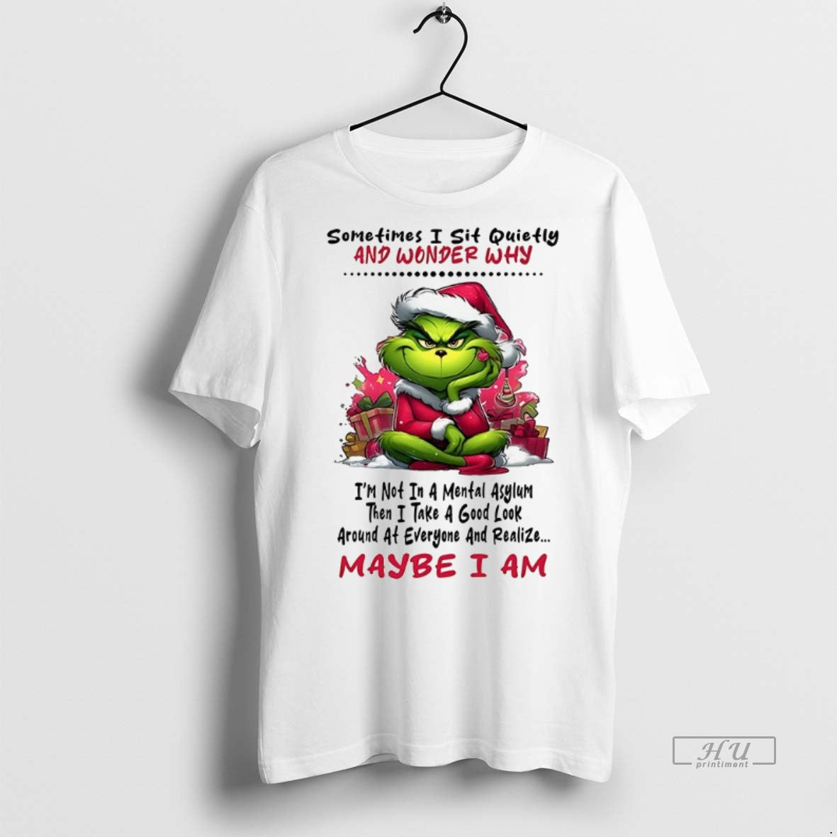 Officials Grinch Sometimes I Sit Quietly And Wonder - Adult & Kids T-Shirts, Sweatshirts & Hoodies apparel design preview 1
