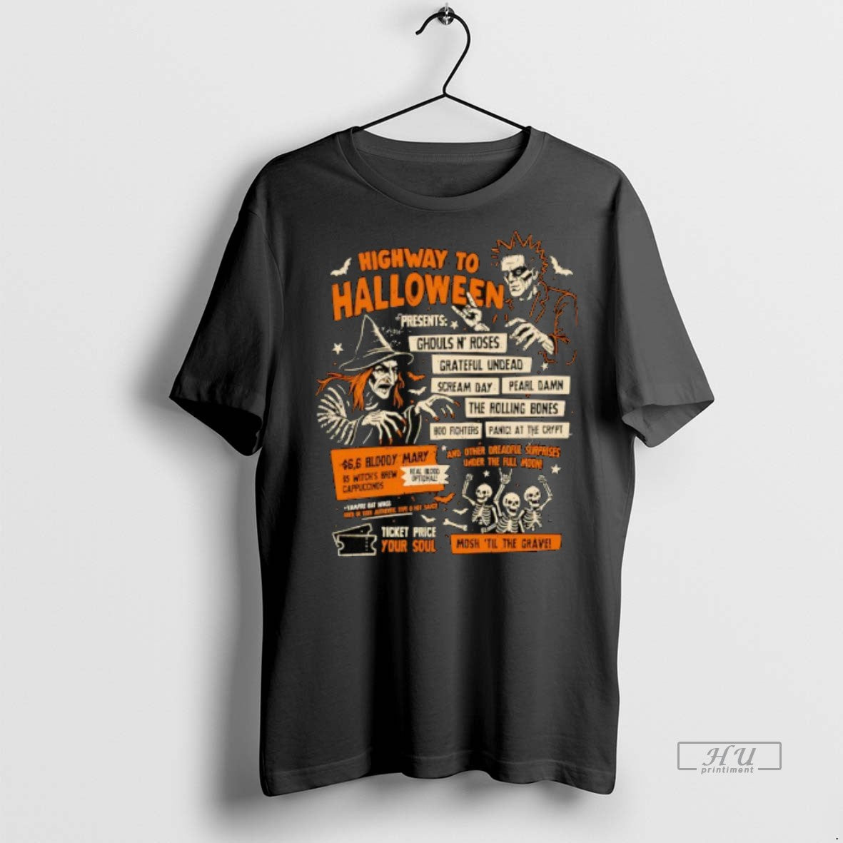 Officials Highway To Halloween Ghouls N Roses - Adult & Kids T-Shirts, Sweatshirts & Hoodies apparel design preview 1