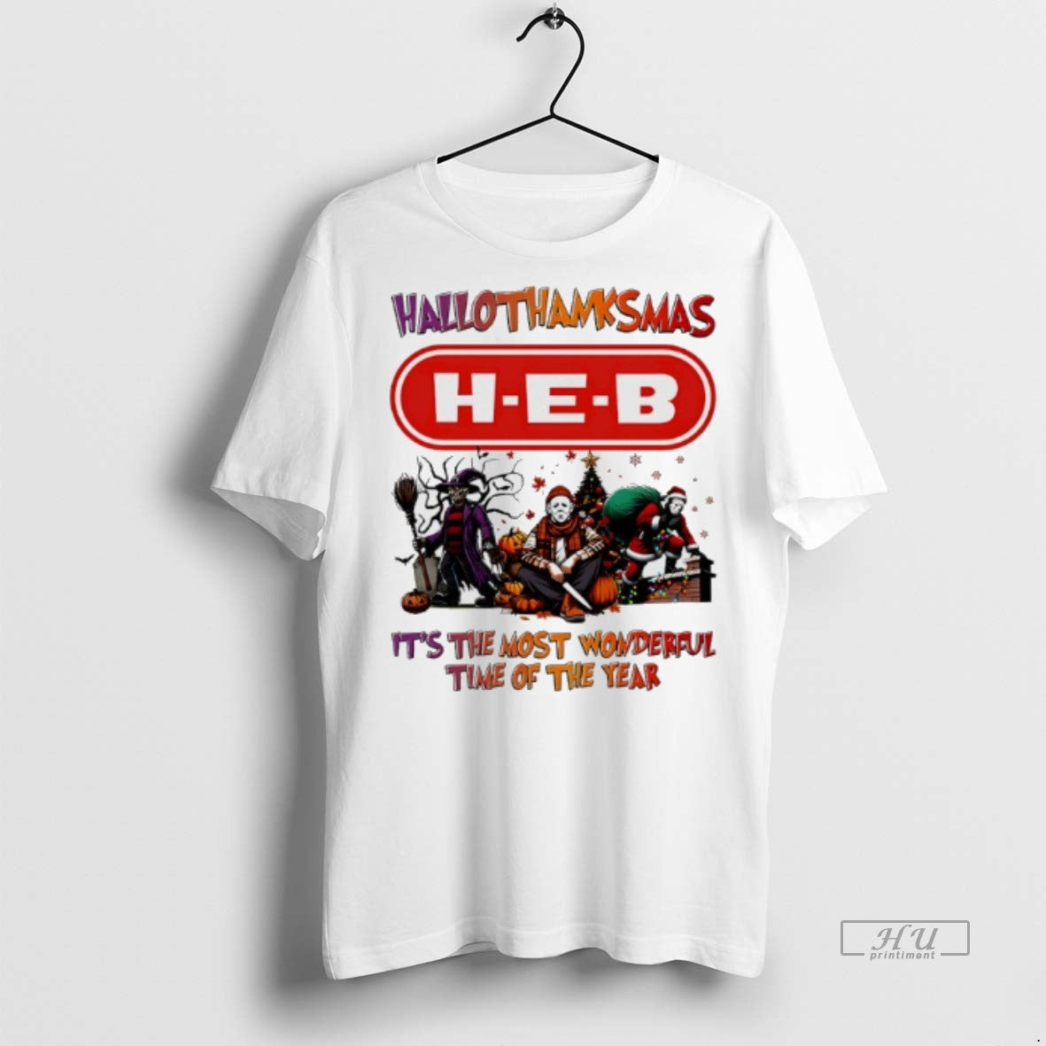 Officials Halloween Movies H E B Hallothanksmas Its - Adult & Kids T-Shirts, Sweatshirts & Hoodies apparel design preview 1