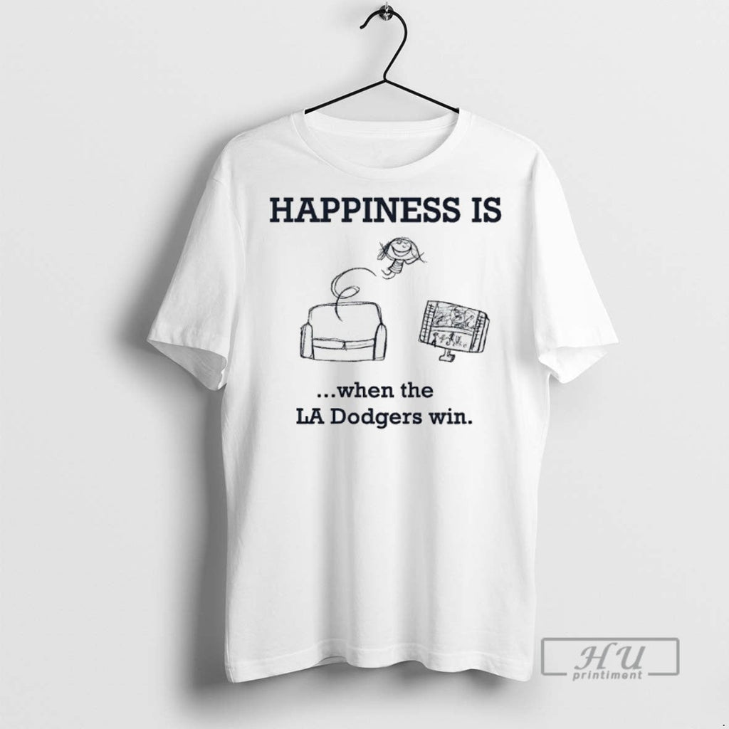 Officials Happiness Is When The La Dodgers Win - Adult & Kids T-Shirts, Sweatshirts & Hoodies apparel design preview 1