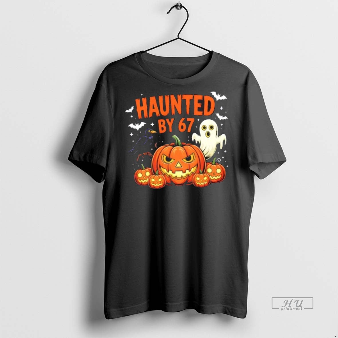 Officials Haunted By 67 Funny Ghost Pumpkin Halloween - Adult & Kids T-Shirts, Sweatshirts & Hoodies apparel design preview 1