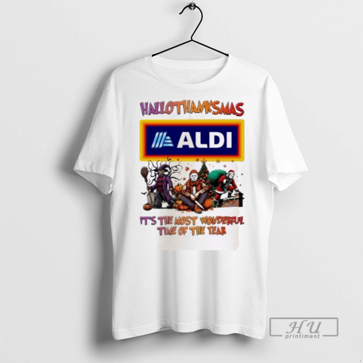 Officials Horror Character X Aldi Hallothanksmas Its - Adult & Kids T-Shirts, Sweatshirts & Hoodies apparel design preview 1