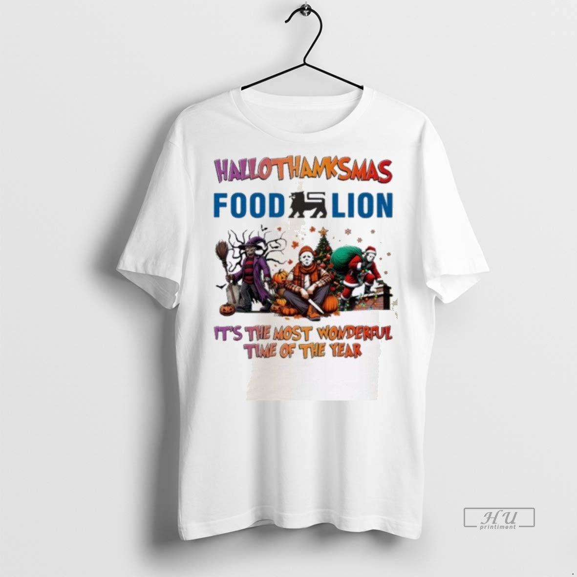 Officials Horror Character X Food Lion Hallothanksmas - Adult & Kids T-Shirts, Sweatshirts & Hoodies apparel design preview 1