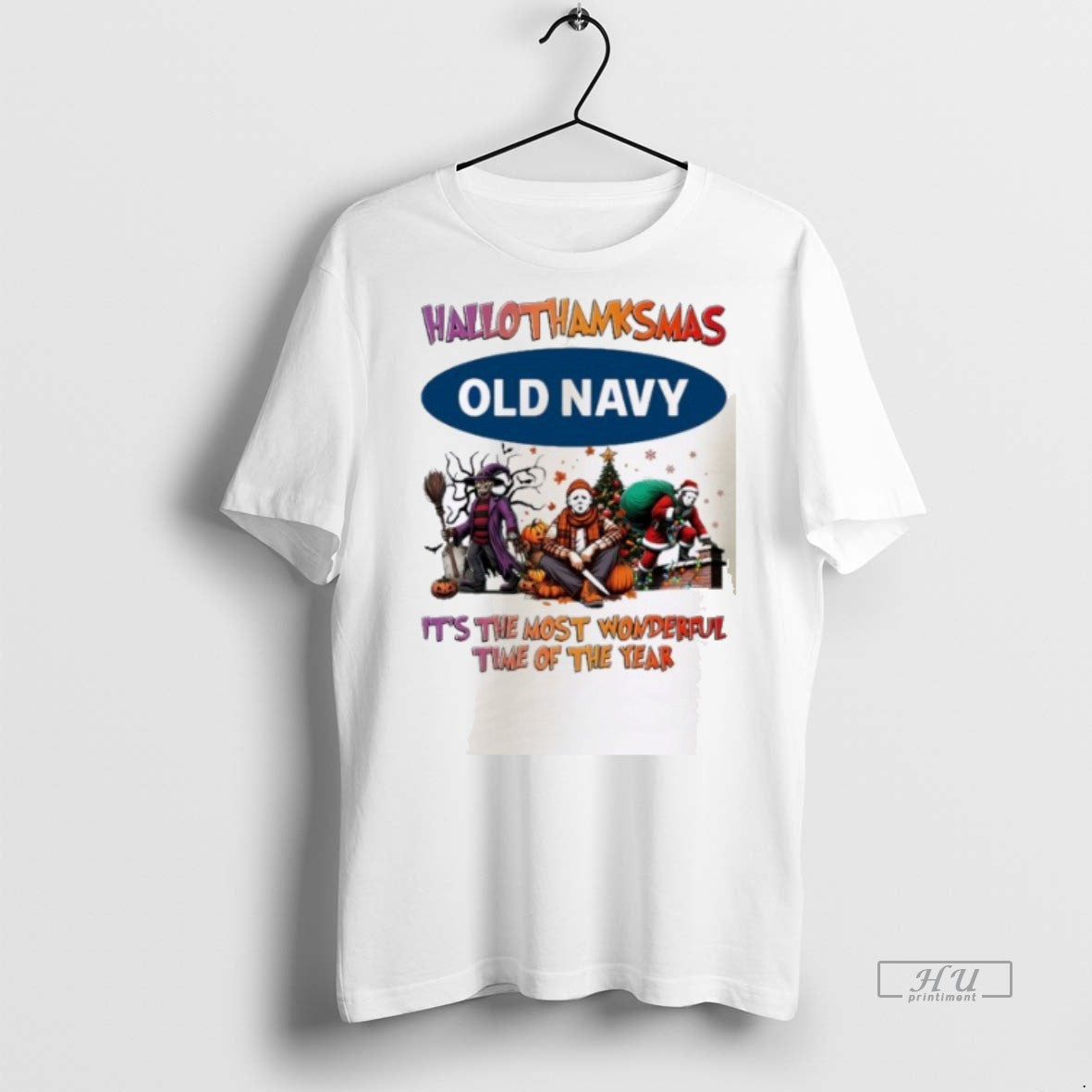 Officials Horror Character X Old Navy Hallothanksmas - Adult & Kids T-Shirts, Sweatshirts & Hoodies apparel design preview 1