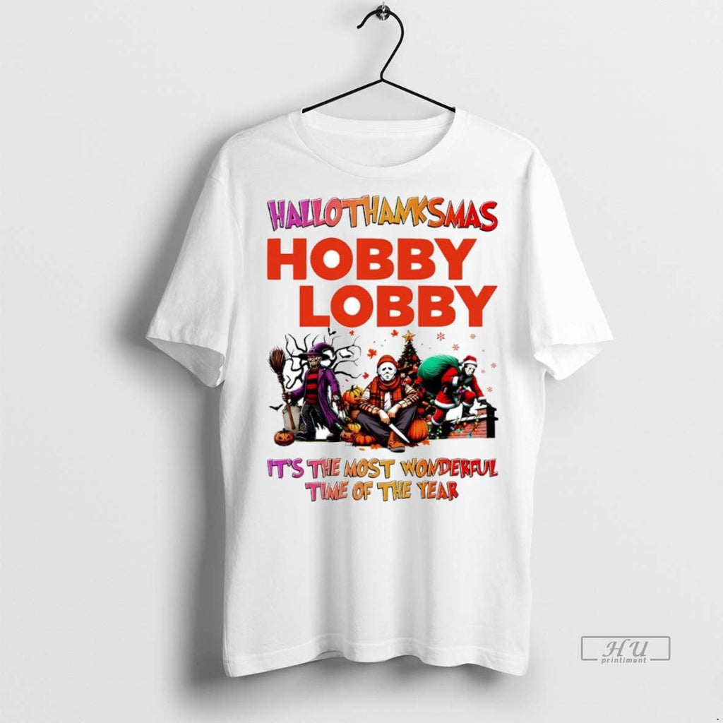 Officials Horror Movies Hobby Lobby Hallothanksmas - Adult & Kids T-Shirts, Sweatshirts & Hoodies apparel design preview 1