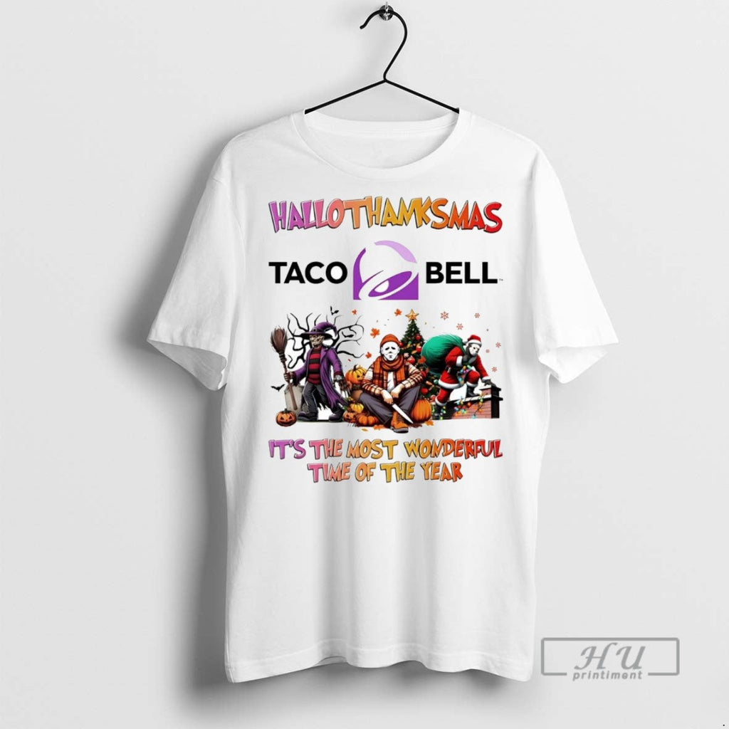 Officials Horror Movies Taco Bell Hallothanksmas Its - Adult & Kids T-Shirts, Sweatshirts & Hoodies apparel design preview 1