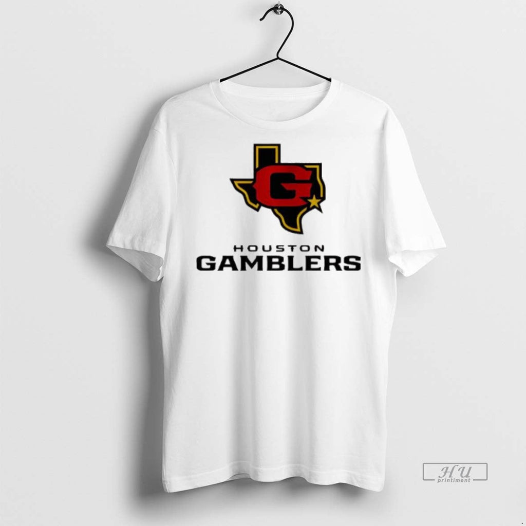 Officials Houston Gamblers Lockup Logo Sweater - Adult & Kids T-Shirts, Sweatshirts & Hoodies apparel design preview 1