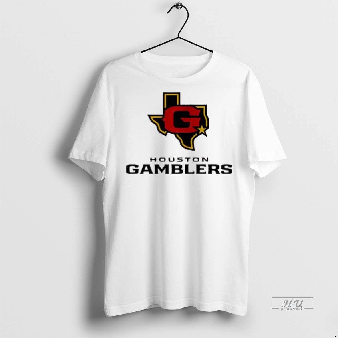 Officials Houston Gamblers Lockup Logo Sweater - Adult & Kids T-Shirts, Sweatshirts & Hoodies apparel design preview 1