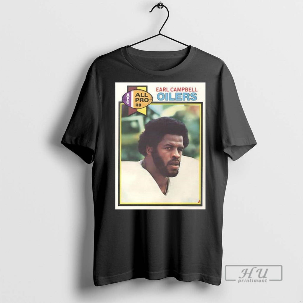 Officials Houston Oilers Earl Campbell Trading Card - Adult & Kids T-Shirts, Sweatshirts & Hoodies apparel design preview 1
