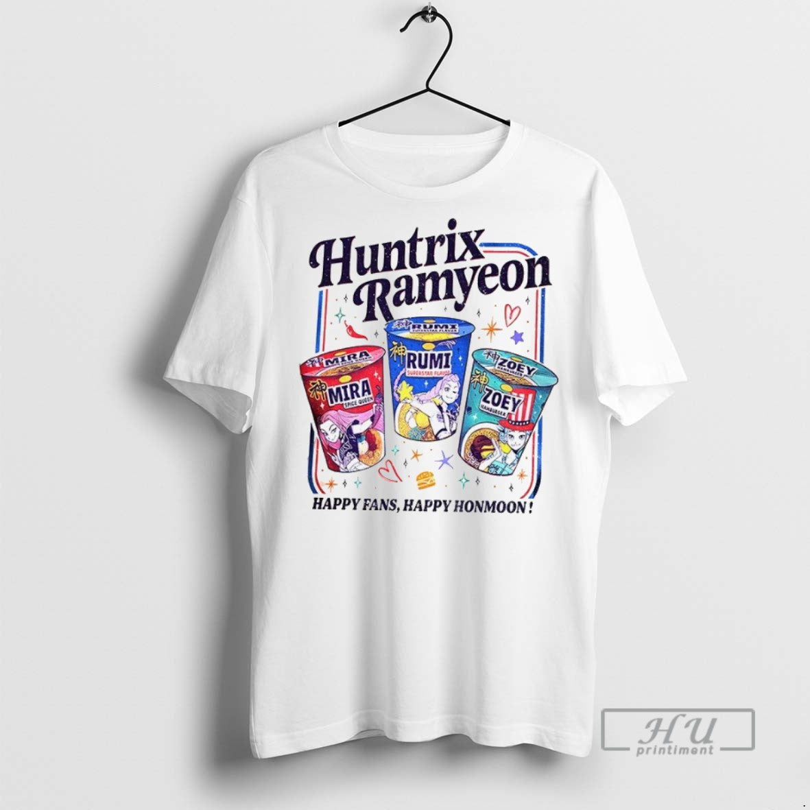 Officials Huntrix Ramyeon Nights Happy Fans Honmoon - Adult & Kids T-Shirts, Sweatshirts & Hoodies apparel design preview 1