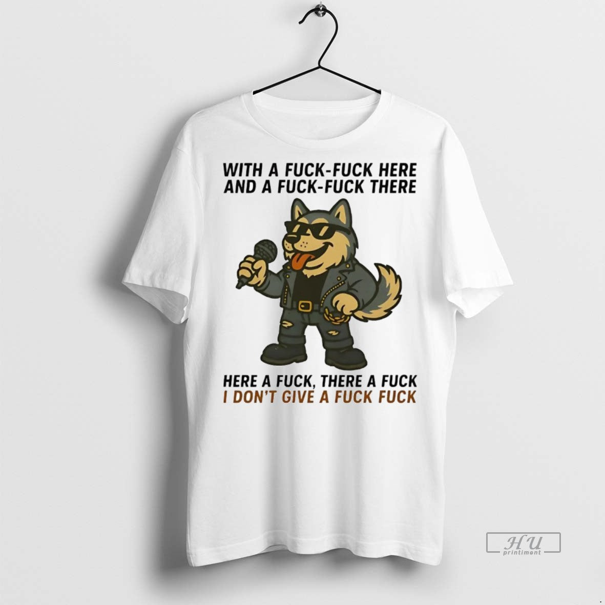 Officials Husky Singing Here A Fuck There Idgaf - Adult & Kids T-Shirts, Sweatshirts & Hoodies apparel design preview 1