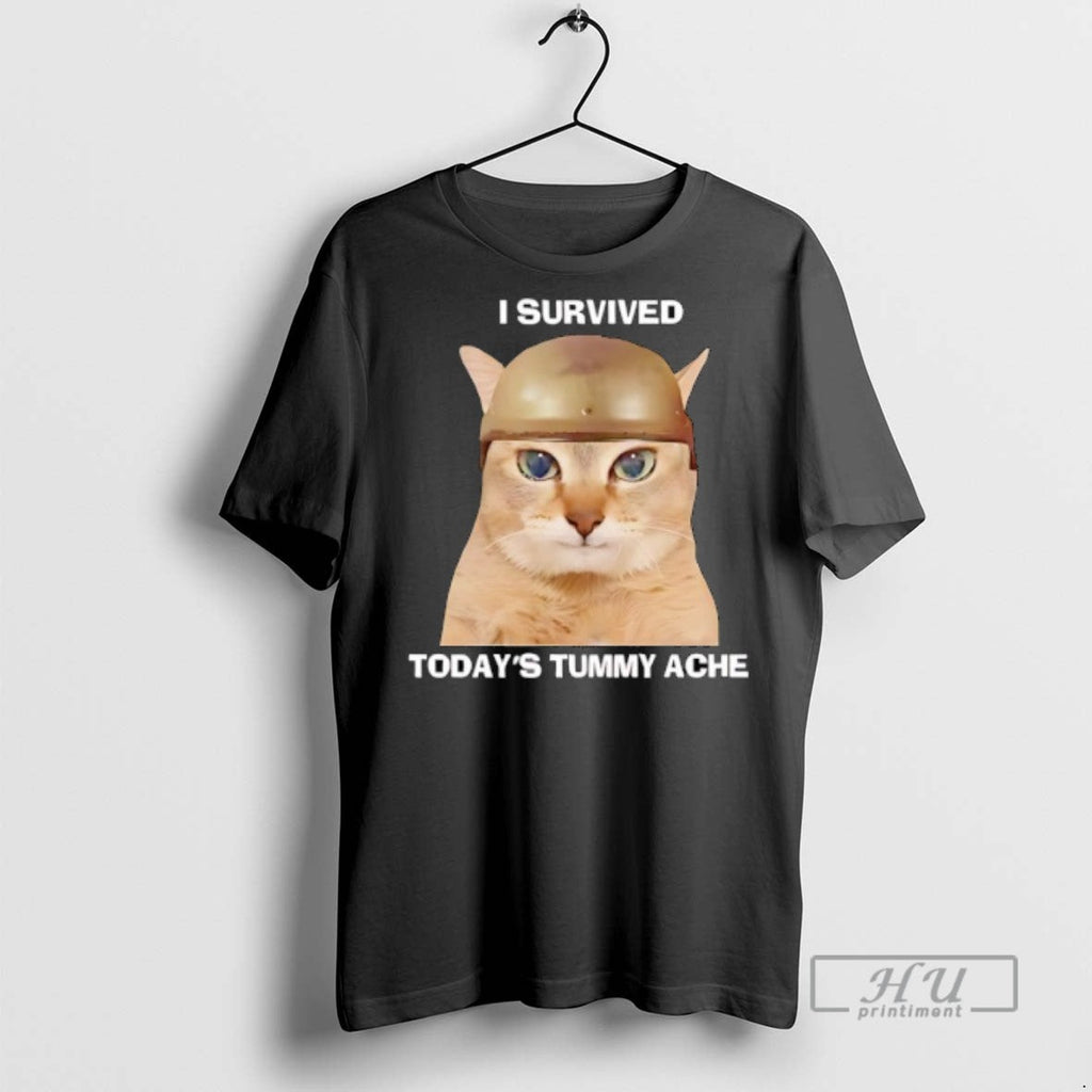 Officials I Survived Todays Tummy Ache Cat Army - Adult & Kids T-Shirts, Sweatshirts & Hoodies apparel design preview 1