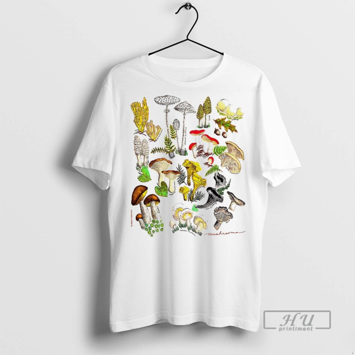 Officials Illustrated Prints Of Mushrooms Natural - Adult & Kids T-Shirts, Sweatshirts & Hoodies apparel design preview 1