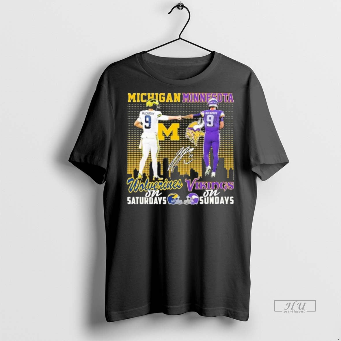 Officials Jj Mccarty Wolverines And Vikings Football - Adult & Kids T-Shirts, Sweatshirts & Hoodies apparel design preview 1