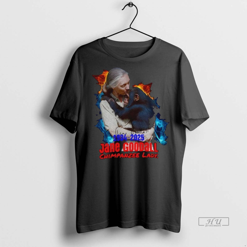 Officials Jane Goodall Chimpanzee Lady Rip 1934 2025 - Adult & Kids T-Shirts, Sweatshirts & Hoodies apparel design preview 1