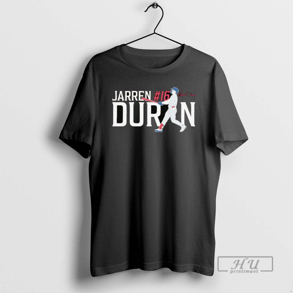 Officials Jarren Duran 16 Batting Signature Boston - Adult & Kids T-Shirts, Sweatshirts & Hoodies apparel design preview 1
