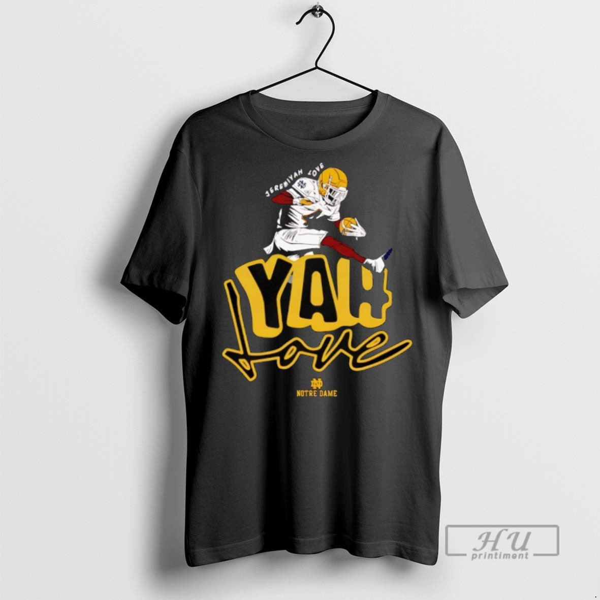 Officials Jeremiyah Love Yah Notre Dame Fighting - Adult & Kids T-Shirts, Sweatshirts & Hoodies apparel design preview 1