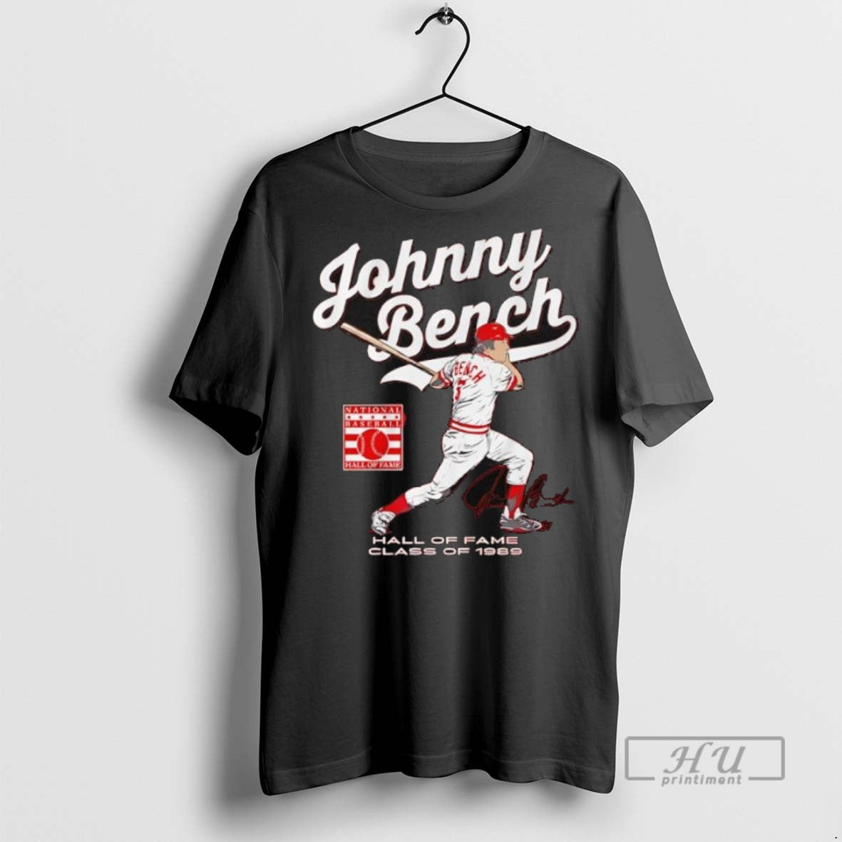 Officials Johnny Bench Hall Of Fame Class 1989 - Adult & Kids T-Shirts, Sweatshirts & Hoodies apparel design preview 1