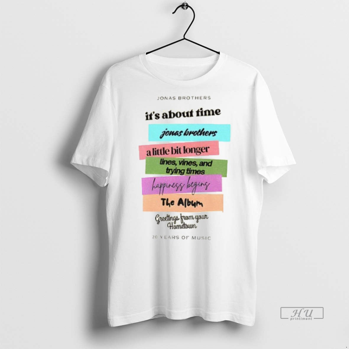 Officials Jonas Brothers New Album 20 Years Of Music - Adult & Kids T-Shirts, Sweatshirts & Hoodies apparel design preview 1