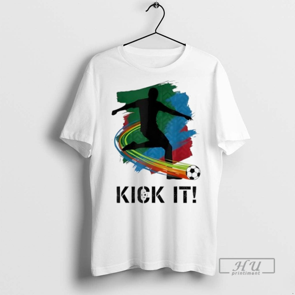 Officials Kick It Soccer Player Silhouette Graphic - Adult & Kids T-Shirts, Sweatshirts & Hoodies apparel design preview 1