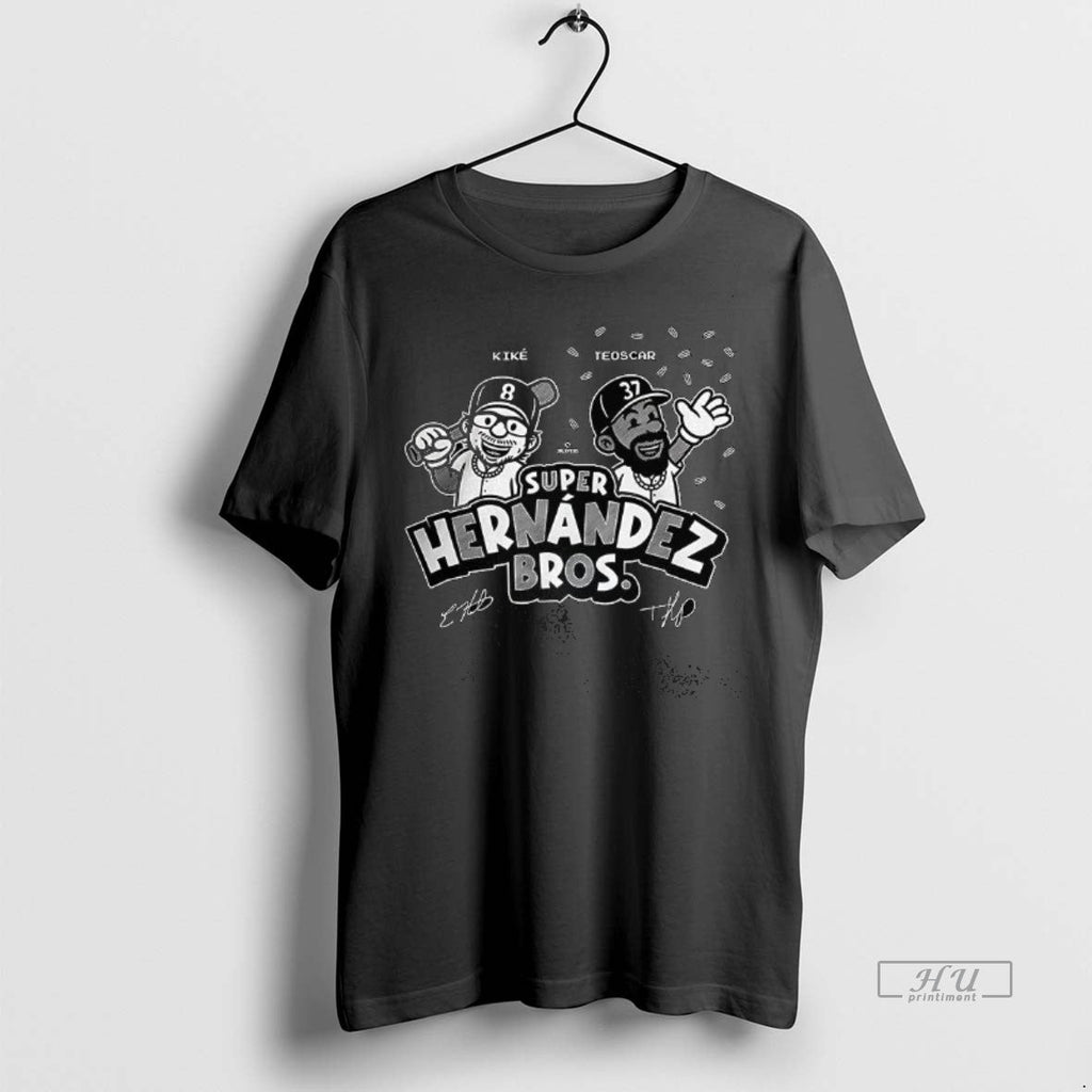 Officials Kike And Teoscar Hernandez Super Bros - Adult & Kids T-Shirts, Sweatshirts & Hoodies apparel design preview 1