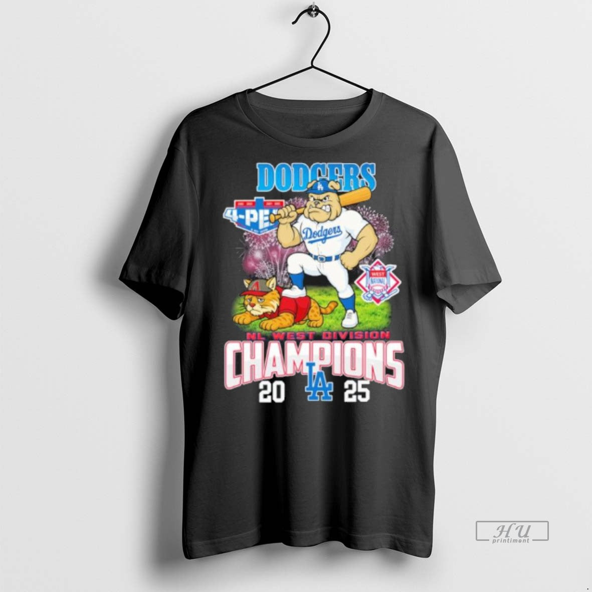 Officials Los Angeles Dodgers Defeat Arizona 2025 Nl - Adult & Kids T-Shirts, Sweatshirts & Hoodies apparel design preview 1