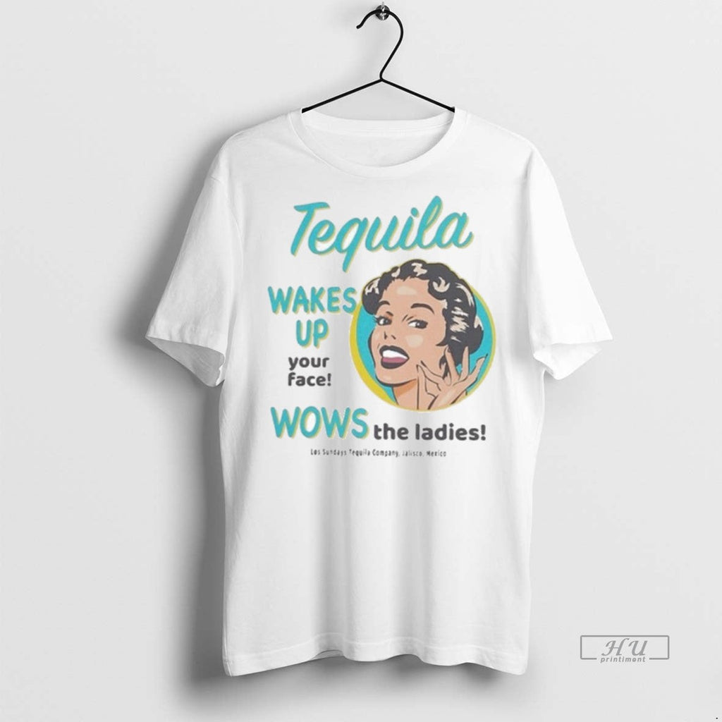 Officials Los Sundays Tequila Wakes Up Your Face Wows - Adult & Kids T-Shirts, Sweatshirts & Hoodies apparel design preview 1