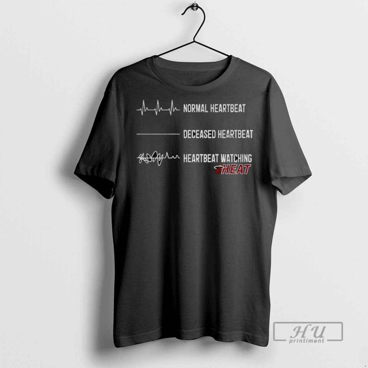 Officials Miami Heat Normal Heartbeat Deceased - Adult & Kids T-Shirts, Sweatshirts & Hoodies apparel design preview 1