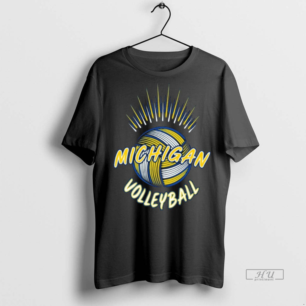 Officials Michigan Wolverines Volleyball Spike - Adult & Kids T-Shirts, Sweatshirts & Hoodies apparel design preview 1