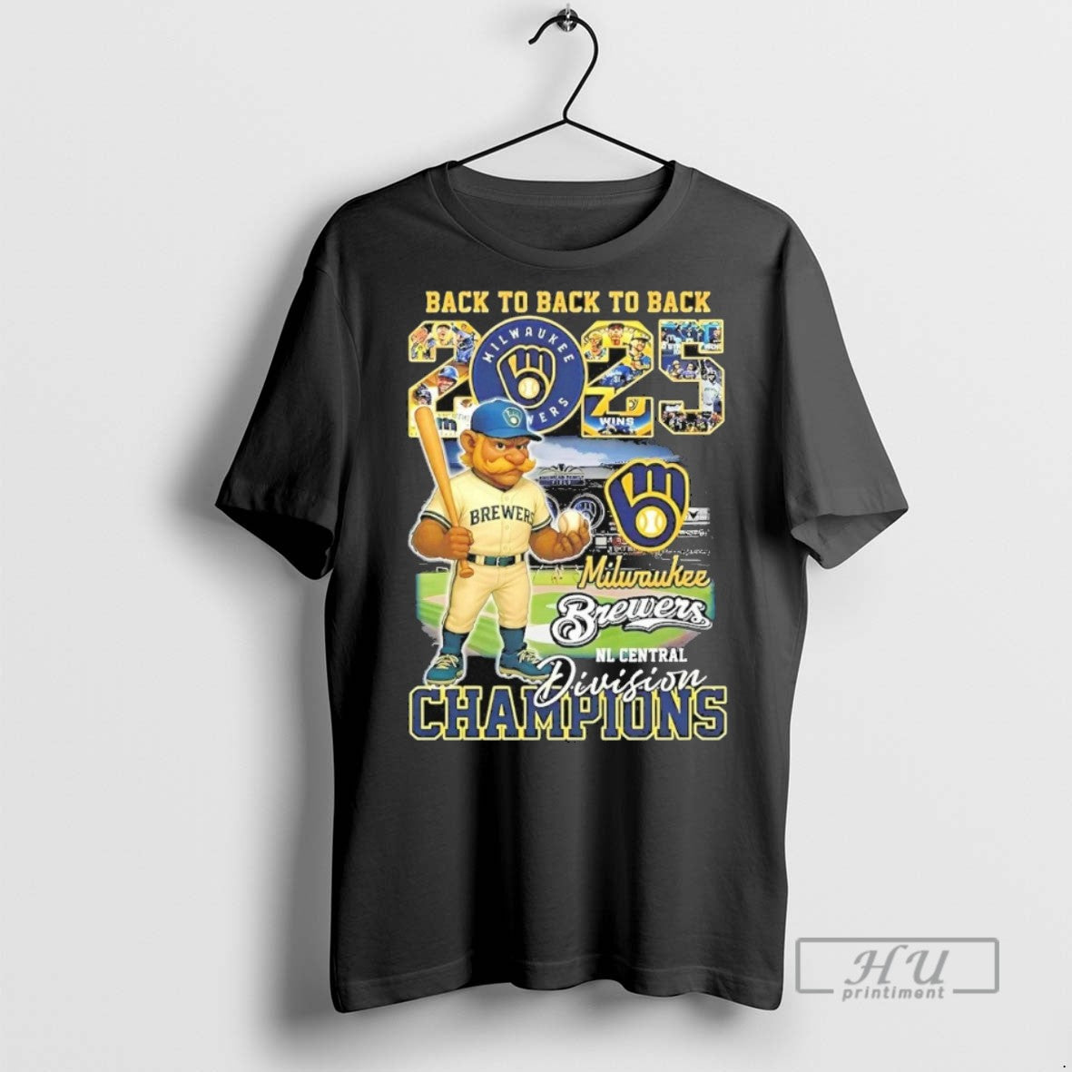 Officials Milwaukee Brewers Back To 2025 Nl Central - Adult & Kids T-Shirts, Sweatshirts & Hoodies apparel design preview 1