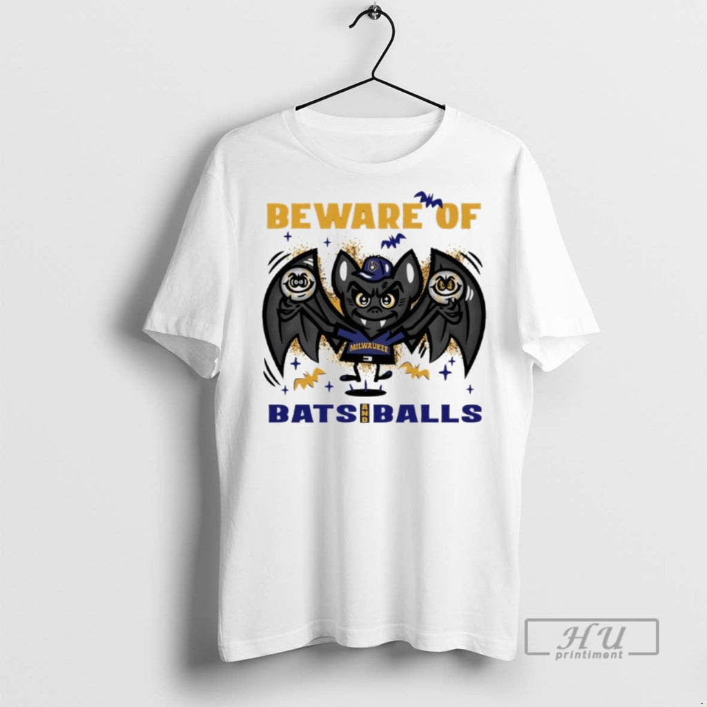 Officials Milwaukee Brewers October Beware Of Bats - Adult & Kids T-Shirts, Sweatshirts & Hoodies apparel design preview 1