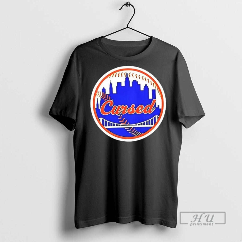 Officials New York Mets Cursed Skyline Logo - Adult & Kids T-Shirts, Sweatshirts & Hoodies apparel design preview 1