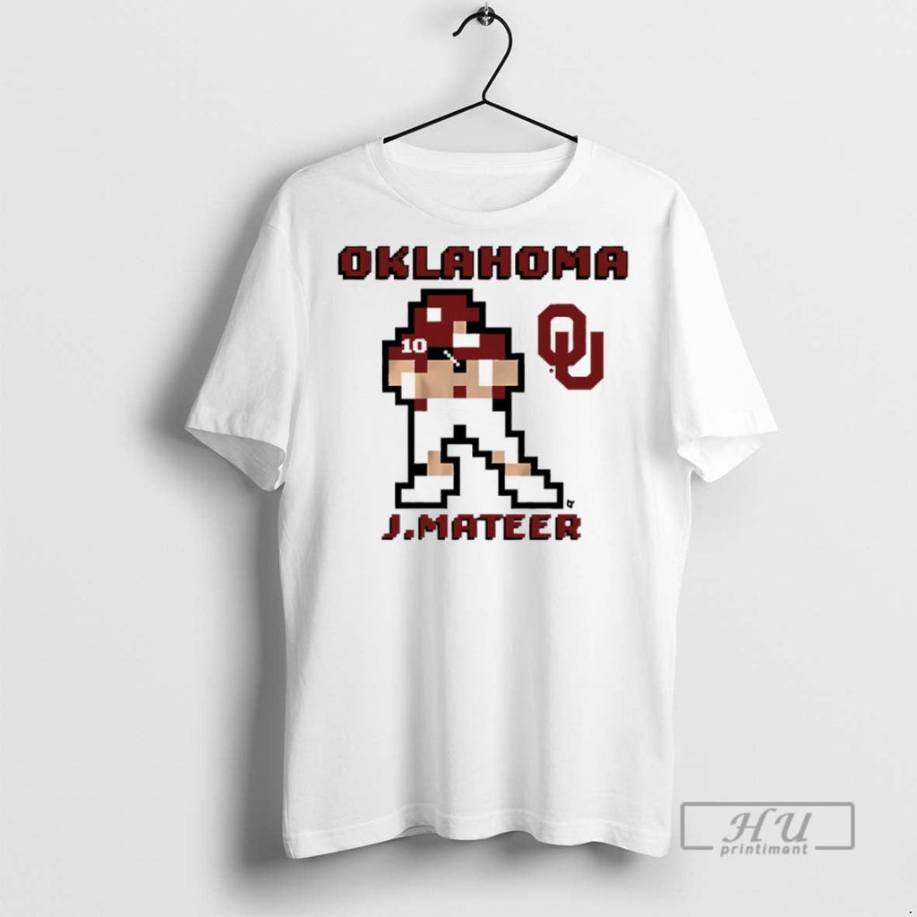 Officials Oklahoma Sooners Football John Mateer Pixel - Adult & Kids T-Shirts, Sweatshirts & Hoodies apparel design preview 1