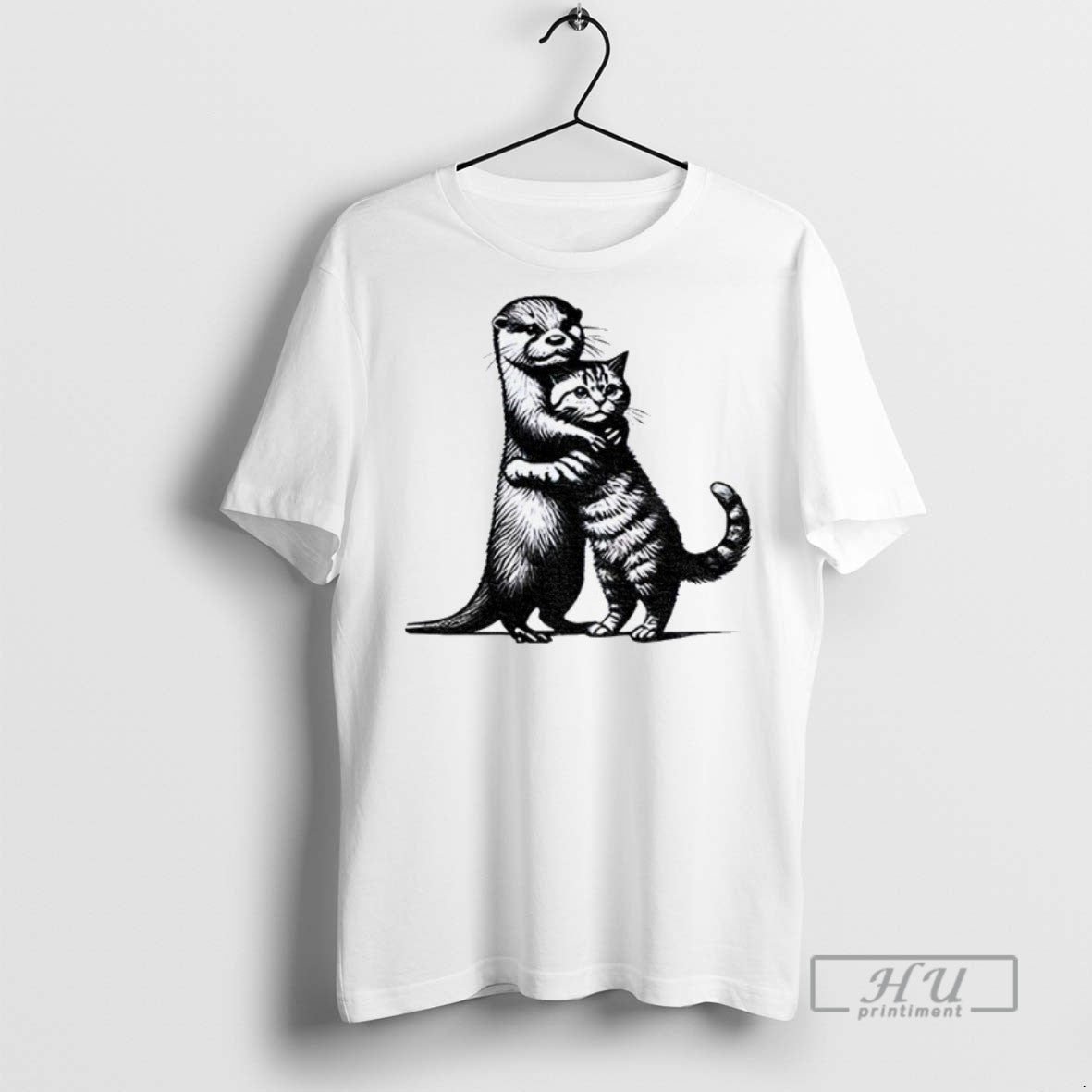 Officials Otter Hug Cat Funny Meme - Adult & Kids T-Shirts, Sweatshirts & Hoodies apparel design preview 1