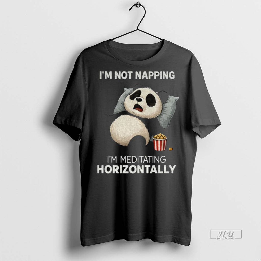Officials Panda Popcorn Im Not Napping Meditating - Adult & Kids T-Shirts, Sweatshirts & Hoodies apparel design preview 1
