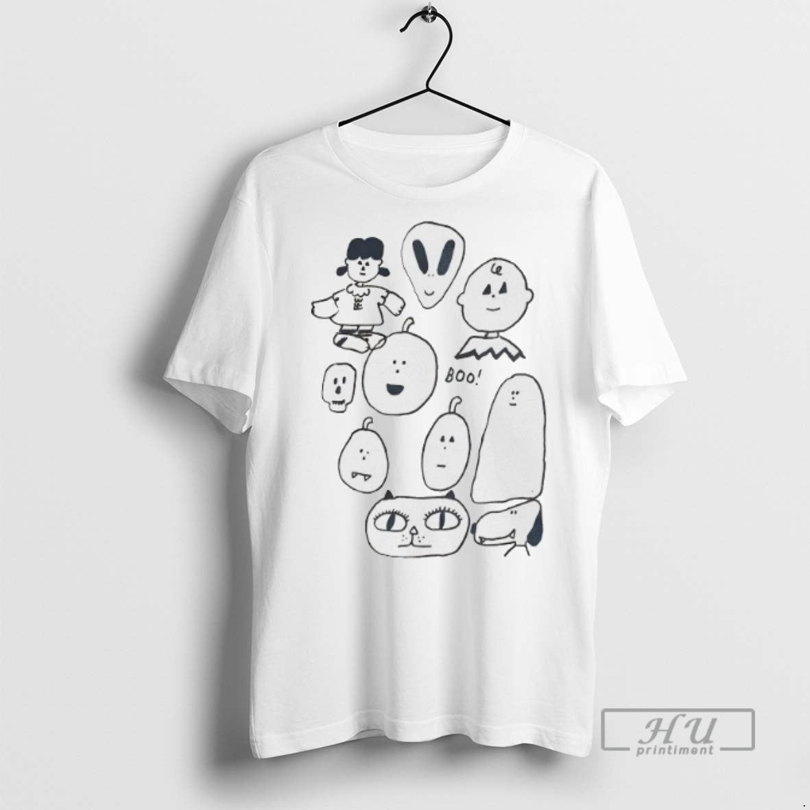 Officials Peanuts Characters X Alien Boo - Adult & Kids T-Shirts, Sweatshirts & Hoodies apparel design preview 1