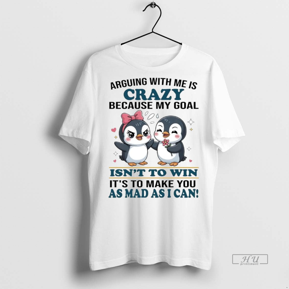 Officials Penguin Arguing With Me Is Crazy Because My - Adult & Kids T-Shirts, Sweatshirts & Hoodies apparel design preview 1