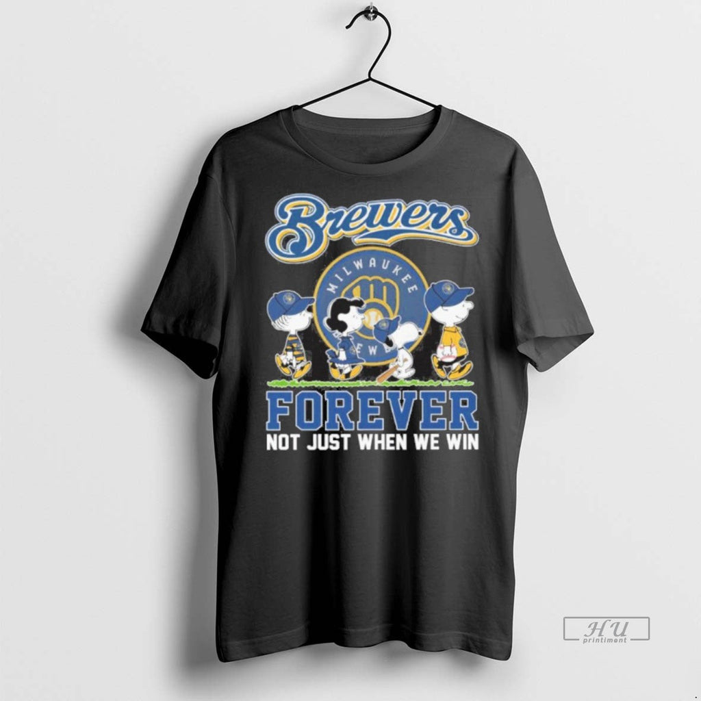 Officials Postseason The Peanuts X Milwaukee Brewers - Adult & Kids T-Shirts, Sweatshirts & Hoodies apparel design preview 1