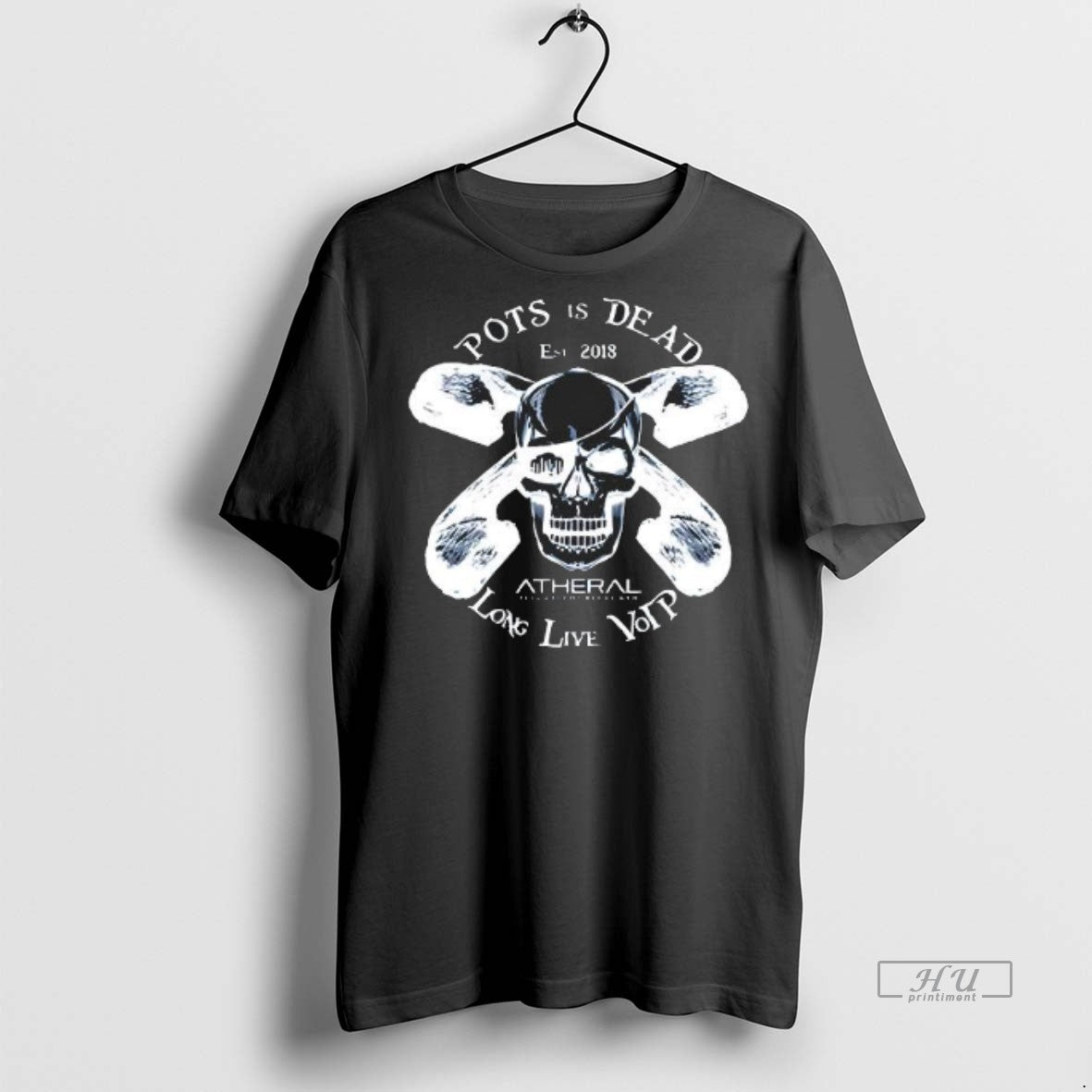 Officials Pots Is Dead Long Live Voip Skull Vintage - Adult & Kids T-Shirts, Sweatshirts & Hoodies apparel design preview 1