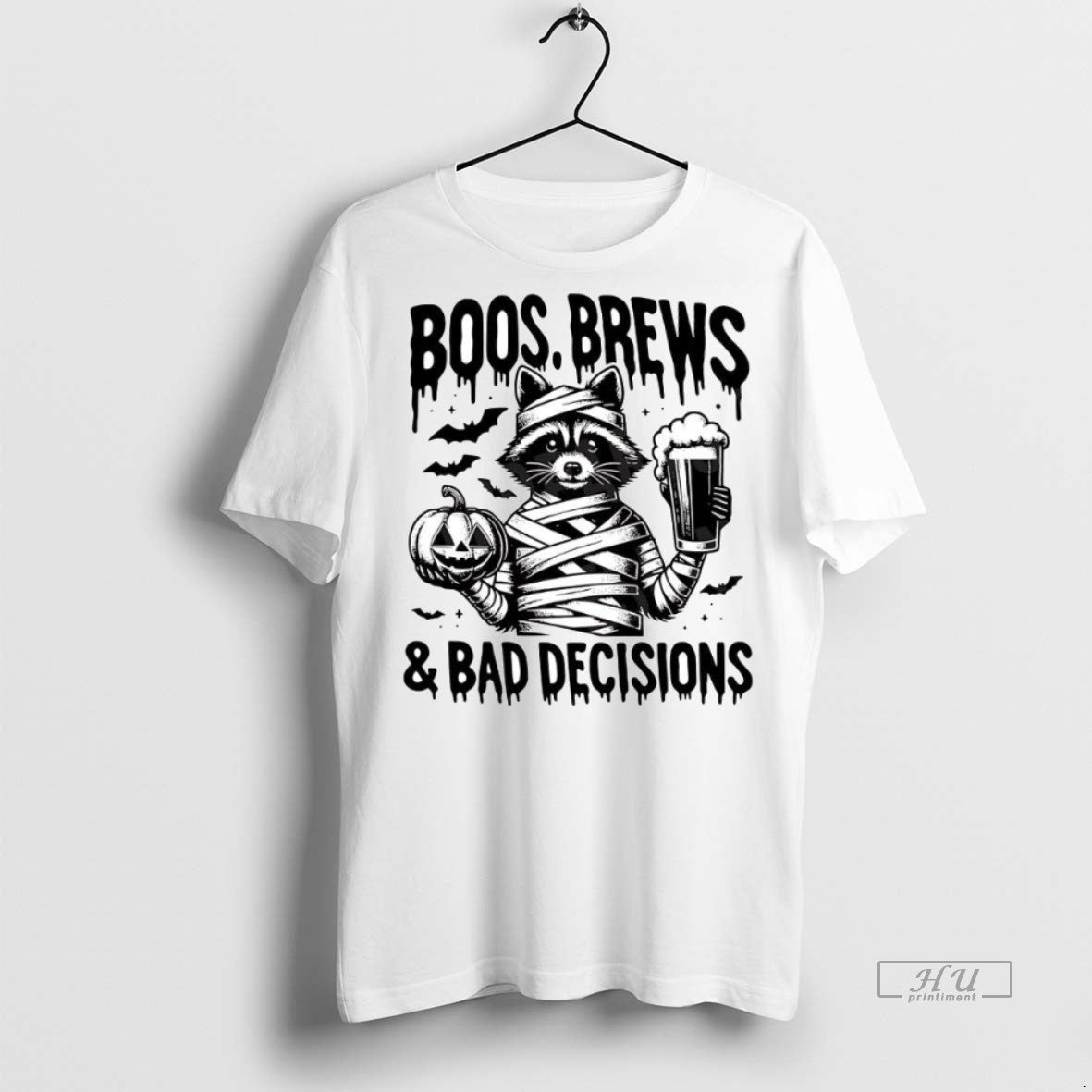 Officials Raccoon Boos Brews And Bad Decisions - Adult & Kids T-Shirts, Sweatshirts & Hoodies apparel design preview 1