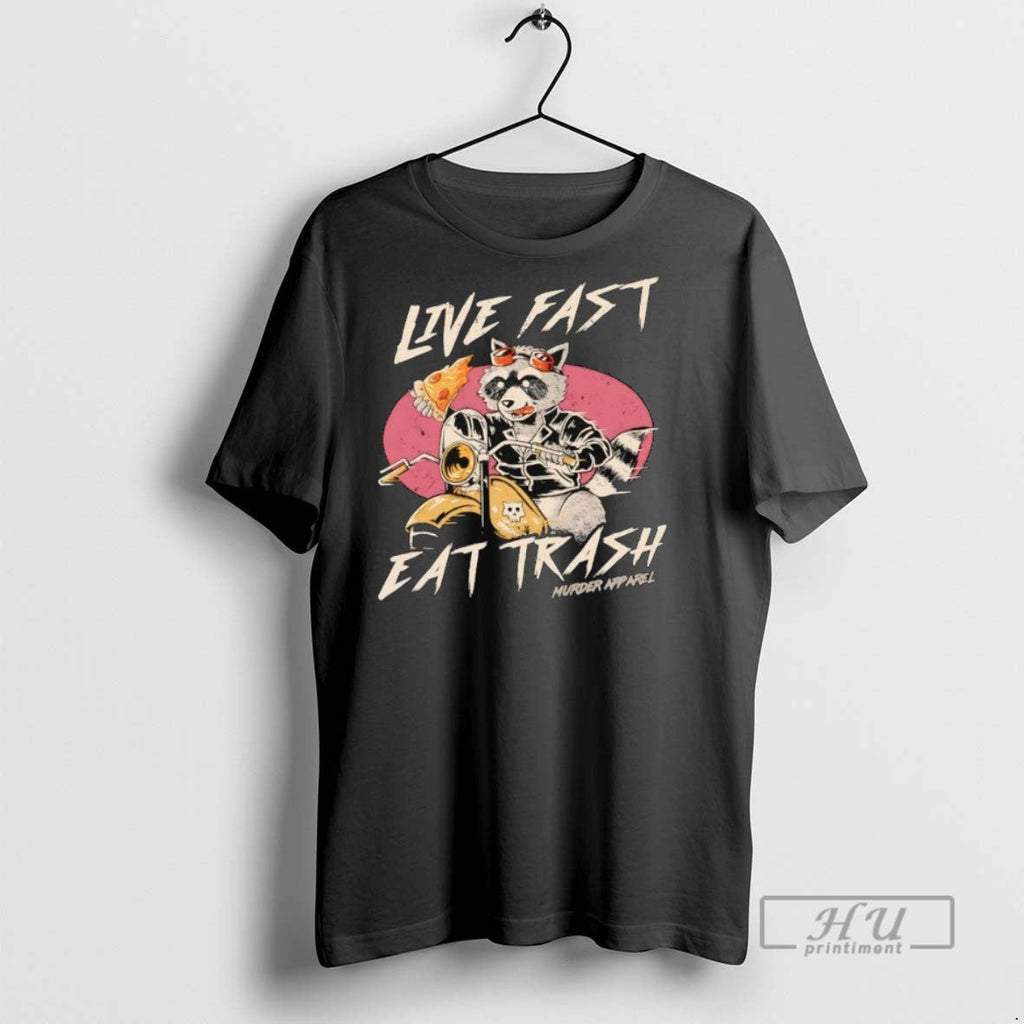 Officials Raccoon Pizza Live Fast Eat Trash - Adult & Kids T-Shirts, Sweatshirts & Hoodies apparel design preview 1
