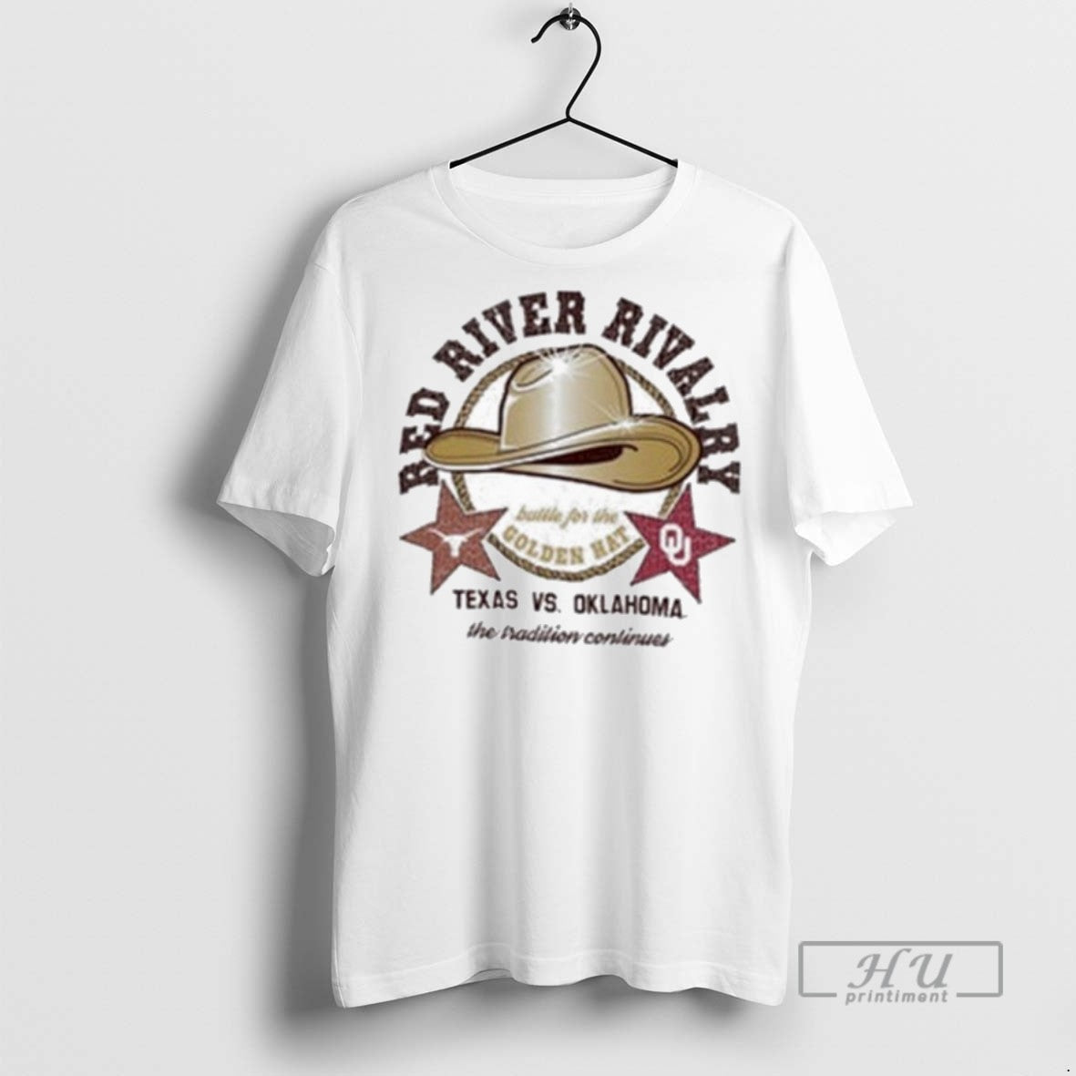 Officials Red River Rivalry Golden Hat Texas Vs - Adult & Kids T-Shirts, Sweatshirts & Hoodies apparel design preview 1