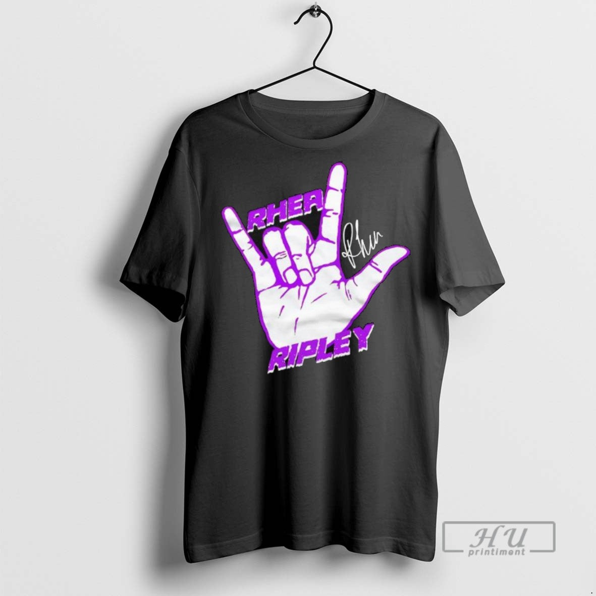 Officials Rhea Ripley Signature Rock On Hand - Adult & Kids T-Shirts, Sweatshirts & Hoodies apparel design preview 1