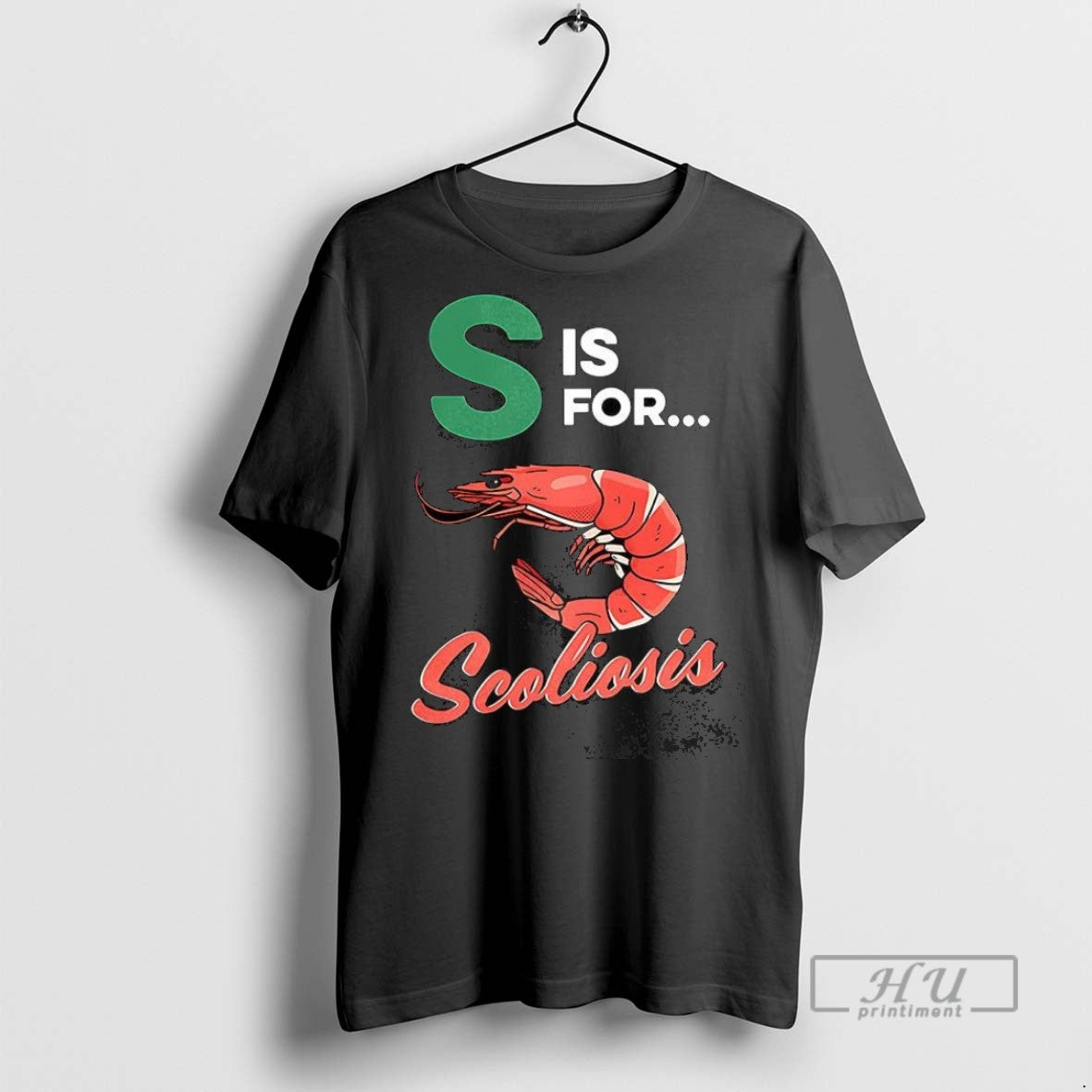 Officials S Is For Scoliosis Shrimp Meme - Adult & Kids T-Shirts, Sweatshirts & Hoodies apparel design preview 1