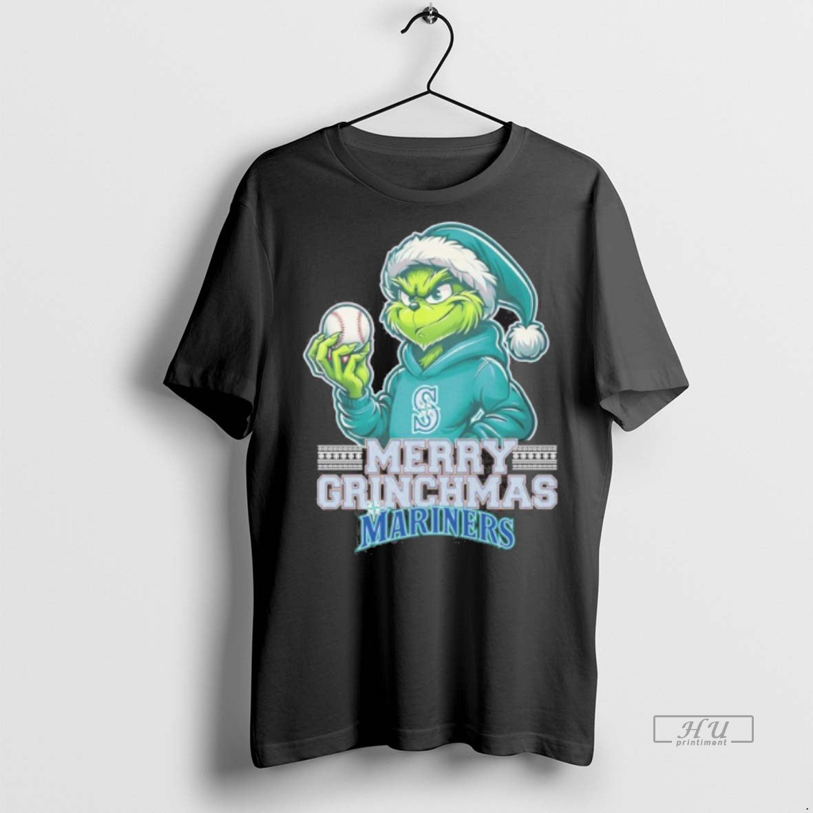 Officials Santa Grinch Merry Grinchmas Mariners - Adult & Kids T-Shirts, Sweatshirts & Hoodies apparel design preview 1
