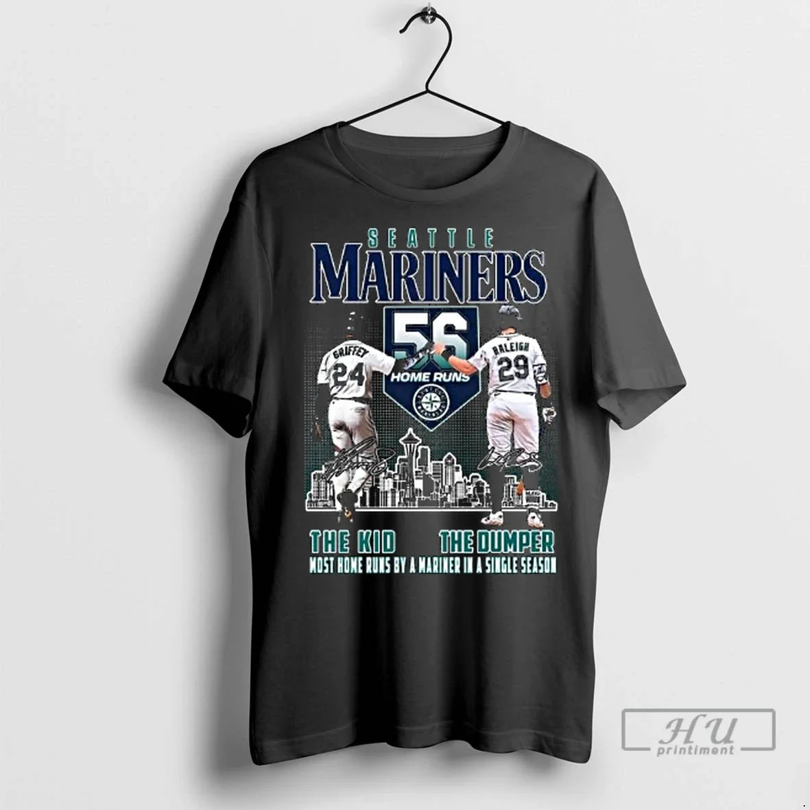 Officials Seattle Mariners Griffey Raleigh 56 Home - Adult & Kids T-Shirts, Sweatshirts & Hoodies apparel design preview 1