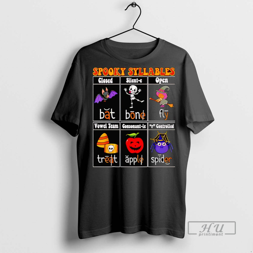 Officials Spooky Syllables Teacher Funny Halloween - Adult & Kids T-Shirts, Sweatshirts & Hoodies apparel design preview 1