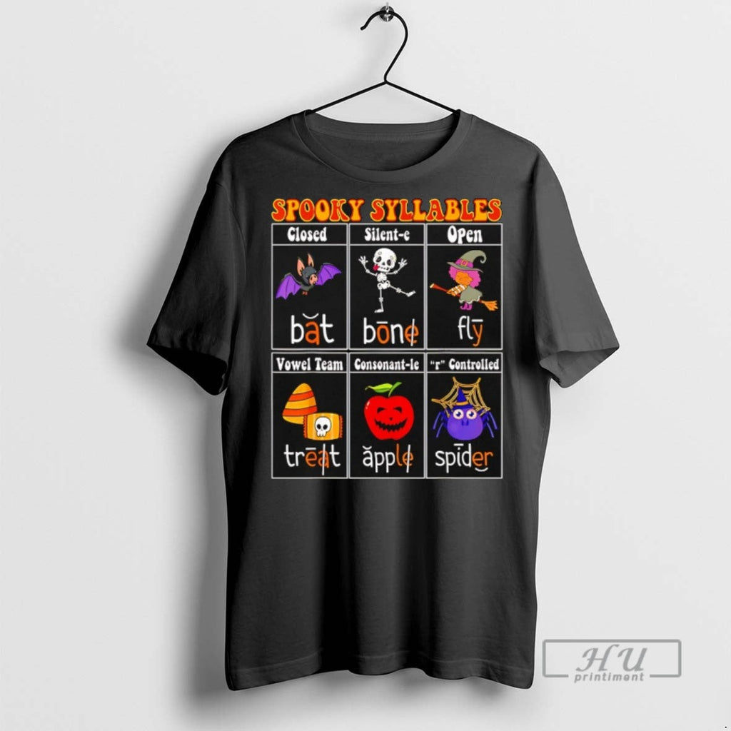 Officials Spooky Syllables Teacher Halloween - Adult & Kids T-Shirts, Sweatshirts & Hoodies apparel design preview 1